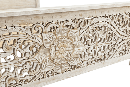 Florentia Crest™ Hand - Carved Solid Wood Platform Bed & Bedroom Collection – handcrafted solid wood furniture