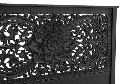 Florentia Crest™ Hand - Carved Solid Wood Platform Bed & Bedroom Collection – handcrafted solid wood furniture
