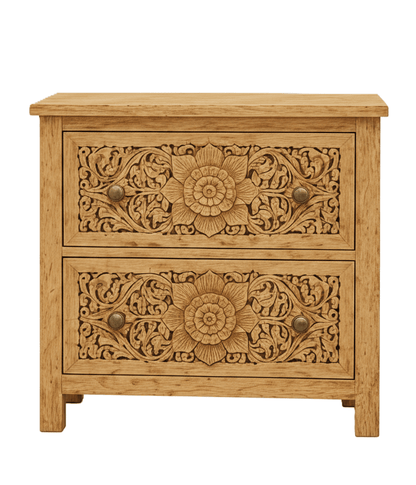 Florentia Crest™ Hand - Carved Solid Wood Platform Bed & Bedroom Collection – handcrafted solid wood furniture