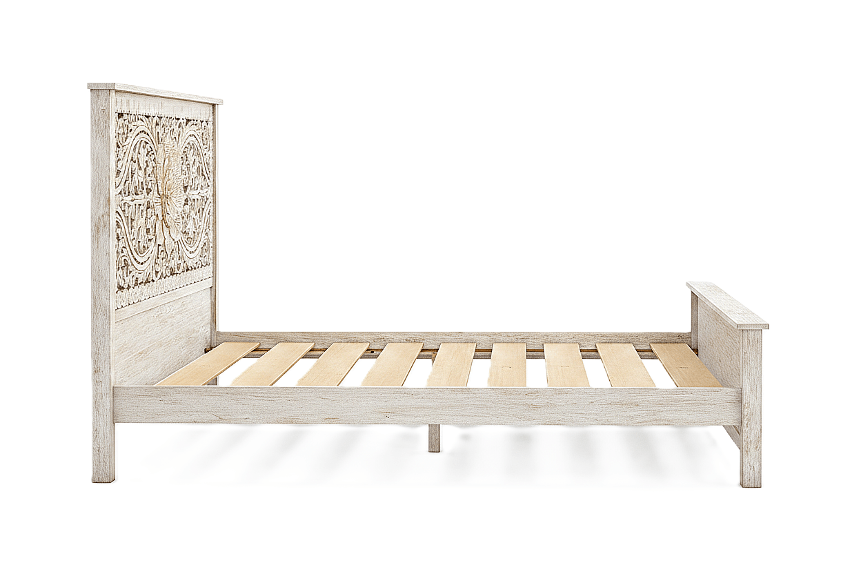 Florentia Crest™ Hand - Carved Solid Wood Platform Bed & Bedroom Collection – handcrafted solid wood furniture