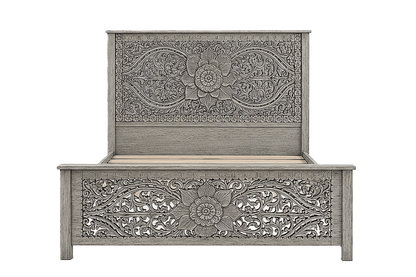 Florentia Crest™ Hand - Carved Solid Wood Platform Bed & Bedroom Collection – handcrafted solid wood furniture