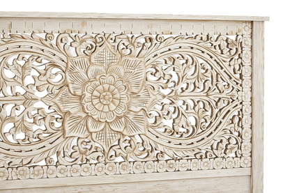 Florentia Crest™ Hand - Carved Solid Wood Platform Bed & Bedroom Collection – handcrafted solid wood furniture