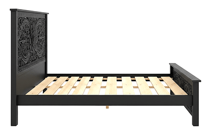 Florentia Crest™ Hand - Carved Solid Wood Platform Bed & Bedroom Collection – handcrafted solid wood furniture
