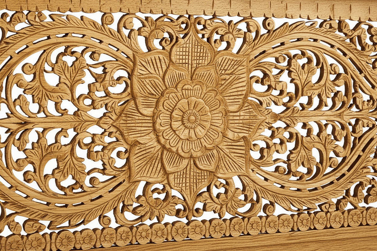 Florentia Crest™ Hand - Carved Solid Wood Platform Bed & Bedroom Collection – handcrafted solid wood furniture