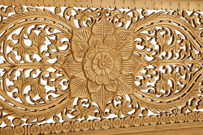 Florentia Crest™ Hand - Carved Solid Wood Platform Bed & Bedroom Collection – handcrafted solid wood furniture