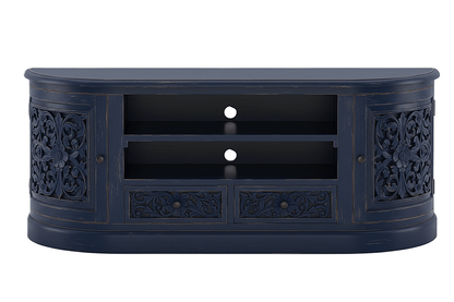 Florentia Crest™ Hand - Carved Solid Wood TV Console & Entertainment Center – handcrafted solid wood furniture