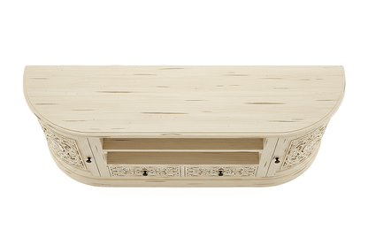 Florentia Crest™ Hand - Carved Solid Wood TV Console & Entertainment Center – handcrafted solid wood furniture