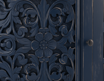 Florentia Crest™ Hand - Carved Solid Wood TV Console & Entertainment Center – handcrafted solid wood furniture
