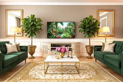 Florentia Crest™ Hand - Carved Solid Wood TV Console & Entertainment Center – handcrafted solid wood furniture