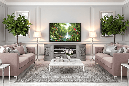 Florentia Crest™ Hand - Carved Solid Wood TV Console & Entertainment Center – handcrafted solid wood furniture