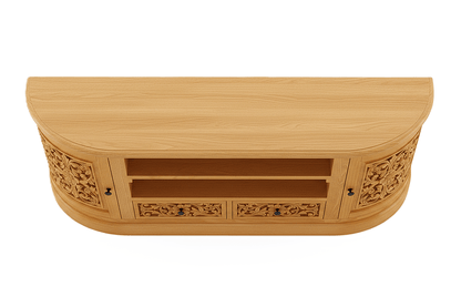 Florentia Crest™ Hand - Carved Solid Wood TV Console & Entertainment Center – handcrafted solid wood furniture