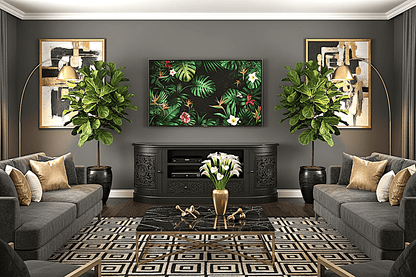 Florentia Crest™ Hand - Carved Solid Wood TV Console & Entertainment Center – handcrafted solid wood furniture