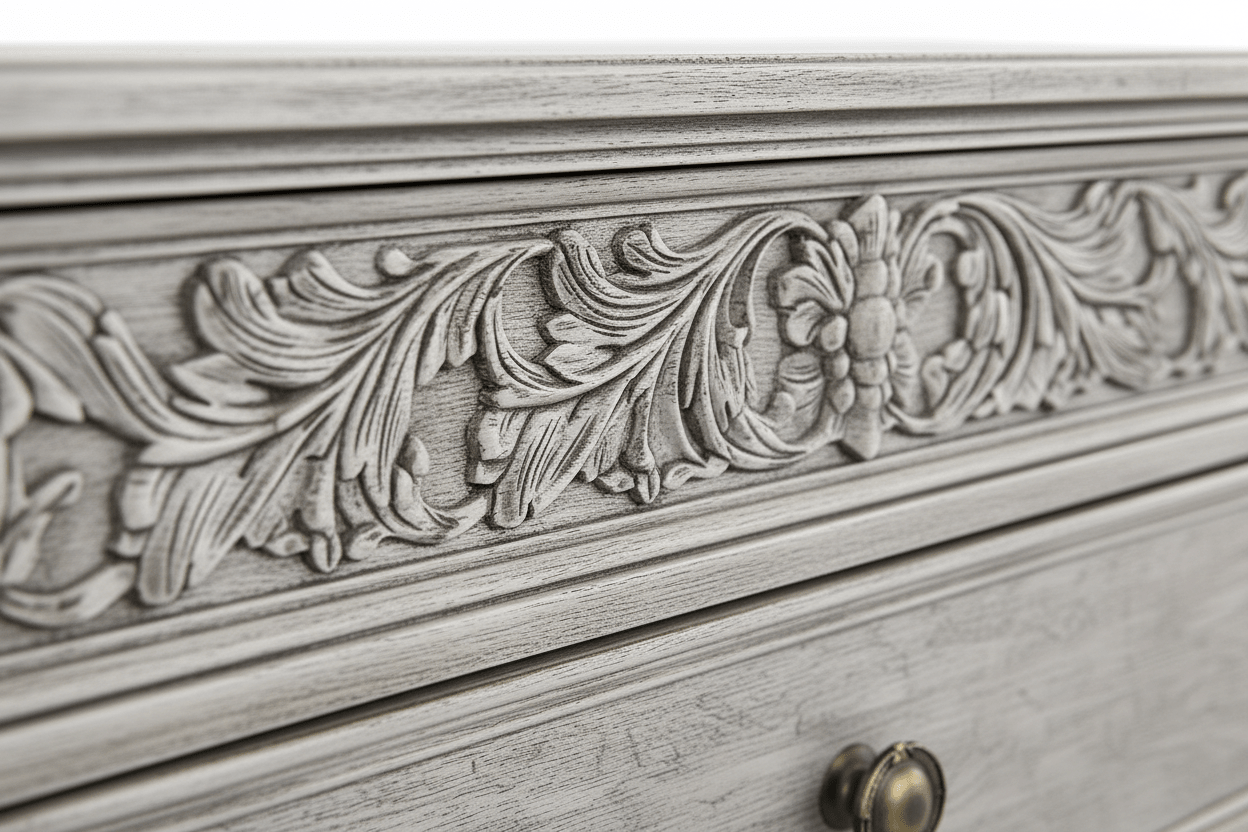 Florentia Royale™ Hand - Carved Solid Wood Dresser (6 Drawer) – handcrafted solid wood furniture