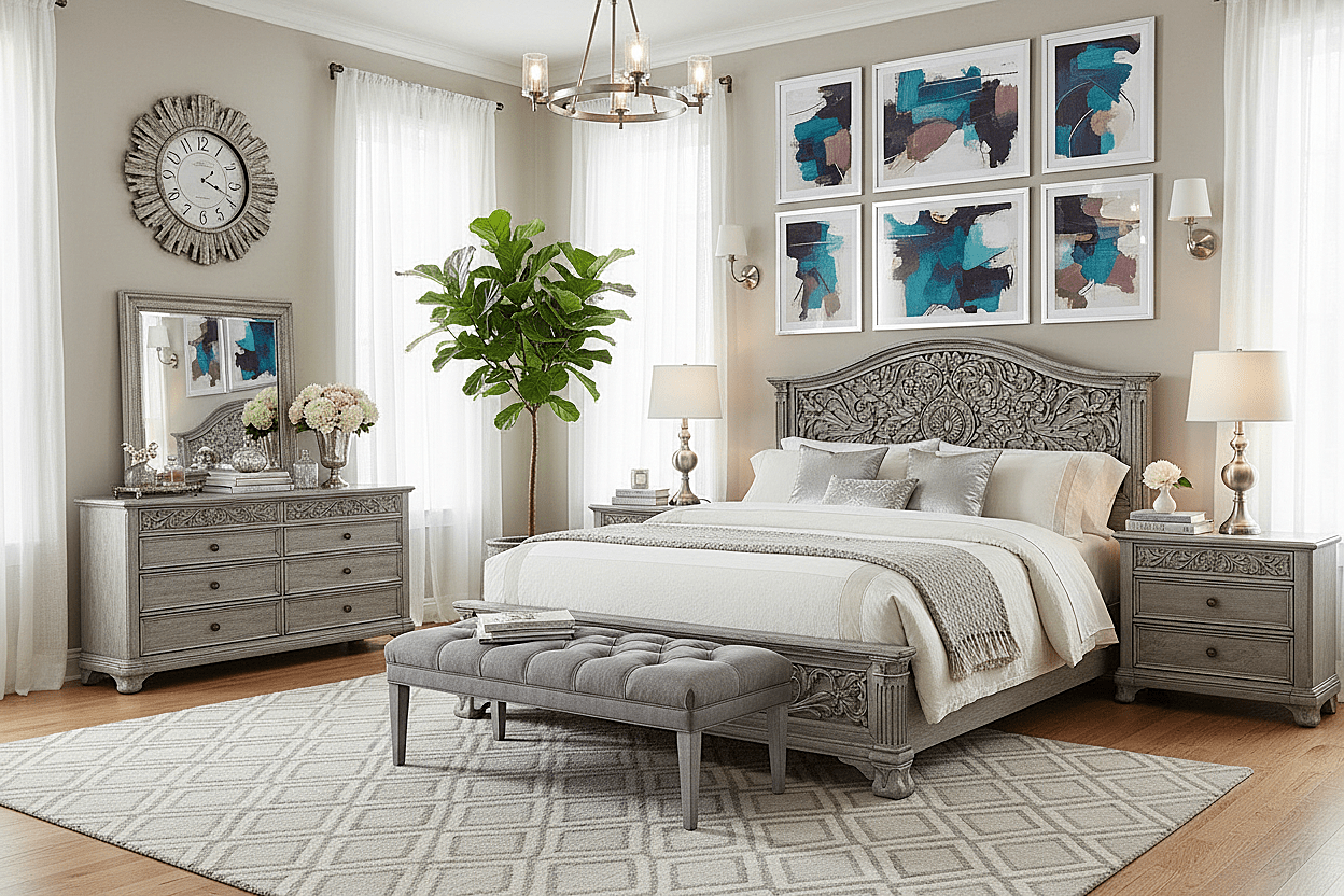 Florentia Royale™ Hand - Carved Solid Wood Dresser (6 Drawer) – handcrafted solid wood furniture