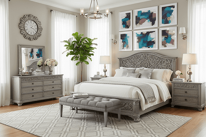 Florentia Royale™ Hand - Carved Solid Wood Dresser (6 Drawer) – handcrafted solid wood furniture