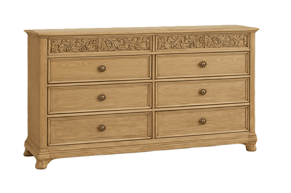 Florentia Royale™ Hand - Carved Solid Wood Dresser (6 Drawer) – handcrafted solid wood furniture