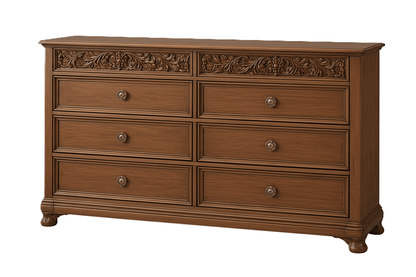 Florentia Royale™ Hand - Carved Solid Wood Dresser (6 Drawer) – handcrafted solid wood furniture