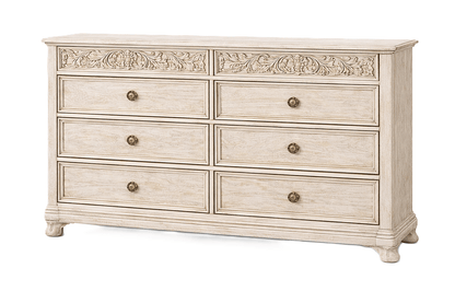 Florentia Royale™ Hand - Carved Solid Wood Dresser (6 Drawer) – handcrafted solid wood furniture
