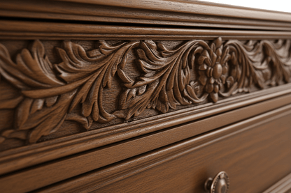Florentia Royale™ Hand - Carved Solid Wood Dresser (6 Drawer) – handcrafted solid wood furniture