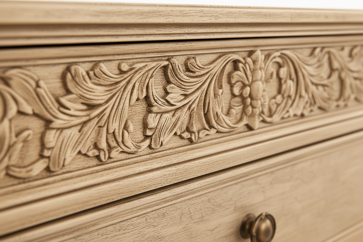 Florentia Royale™ Hand - Carved Solid Wood Dresser (6 Drawer) – handcrafted solid wood furniture