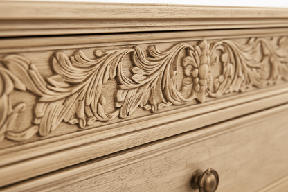 Florentia Royale™ Hand - Carved Solid Wood Dresser (6 Drawer) – handcrafted solid wood furniture