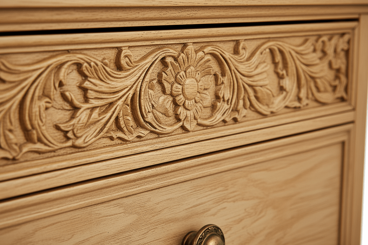 Florentia Royale™ Hand - Carved Solid Wood Nightstand – handcrafted solid wood furniture