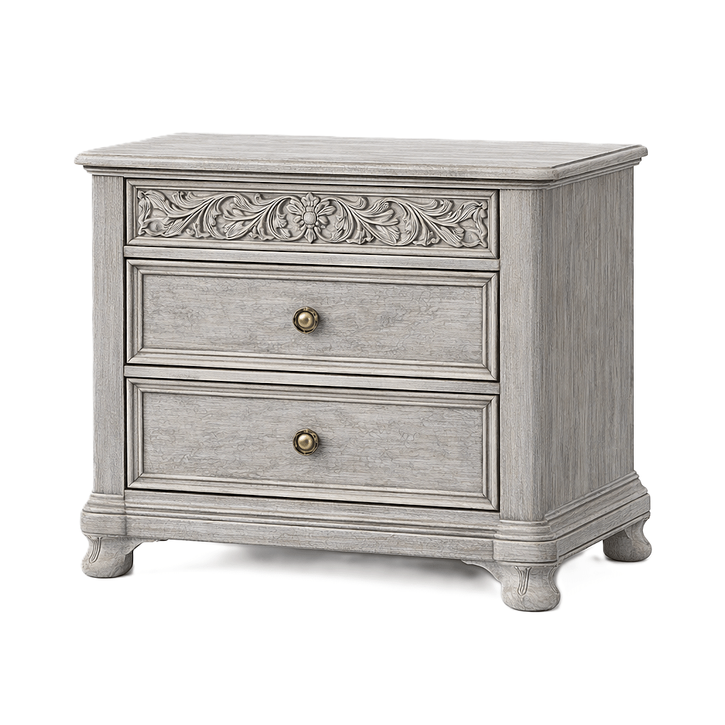 Florentia Royale™ Hand - Carved Solid Wood Nightstand – handcrafted solid wood furniture