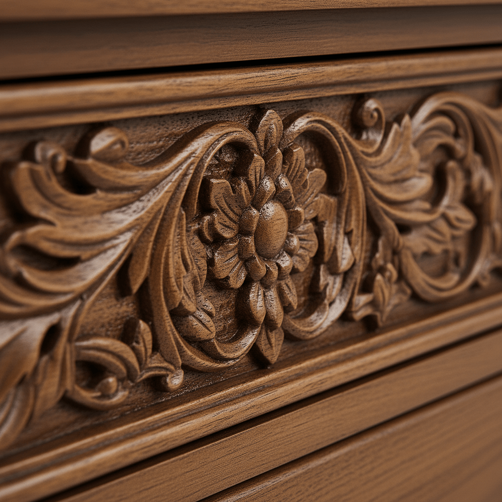 Florentia Royale™ Hand - Carved Solid Wood Nightstand – handcrafted solid wood furniture