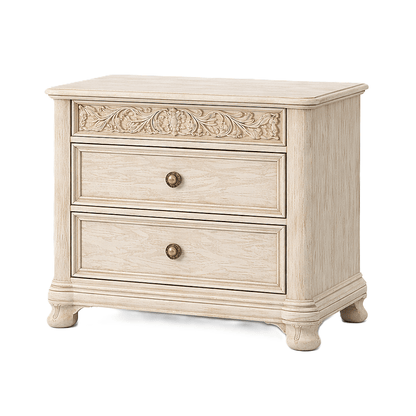 Florentia Royale™ Hand - Carved Solid Wood Nightstand – handcrafted solid wood furniture