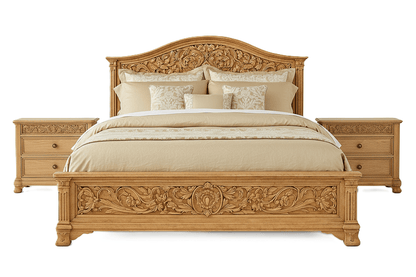 Florentia Royale™ Hand - Carved Solid Wood Nightstand – handcrafted solid wood furniture