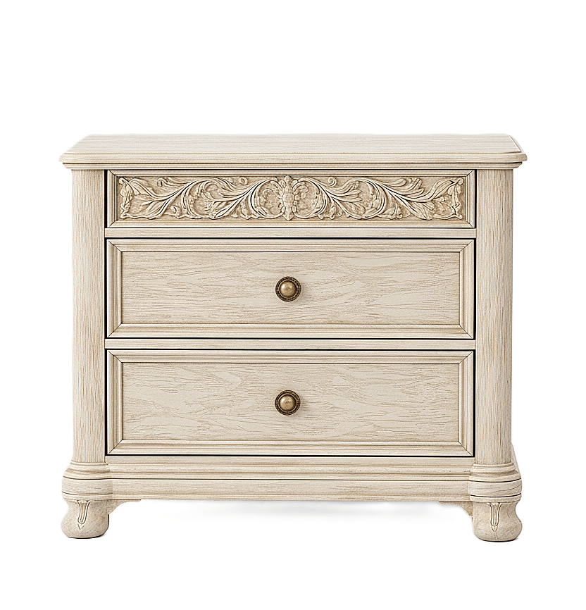 Florentia Royale™ Hand - Carved Solid Wood Nightstand – handcrafted solid wood furniture