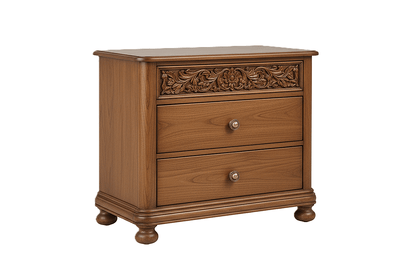 Florentia Royale™ Hand - Carved Solid Wood Nightstand – handcrafted solid wood furniture