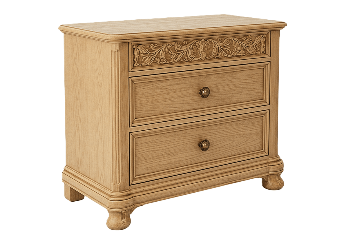 Florentia Royale™ Hand - Carved Solid Wood Nightstand – handcrafted solid wood furniture