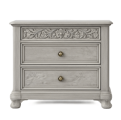 Florentia Royale™ Hand - Carved Solid Wood Nightstand – handcrafted solid wood furniture
