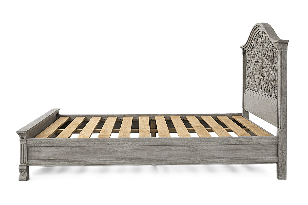 Florentia Royale™ Hand - Carved Solid Wood Platform Bed & Bedroom Collection – handcrafted solid wood furniture