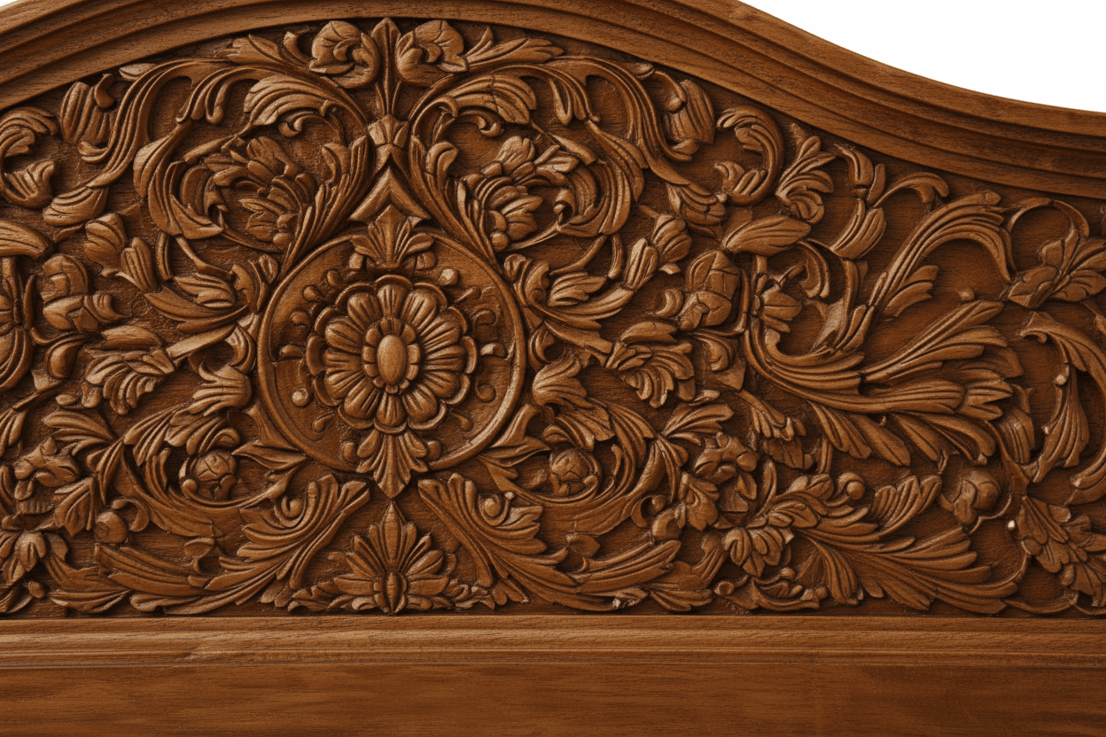 Florentia Royale™ Hand - Carved Solid Wood Platform Bed & Bedroom Collection – handcrafted solid wood furniture