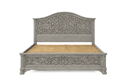 Florentia Royale™ Hand - Carved Solid Wood Platform Bed & Bedroom Collection – handcrafted solid wood furniture