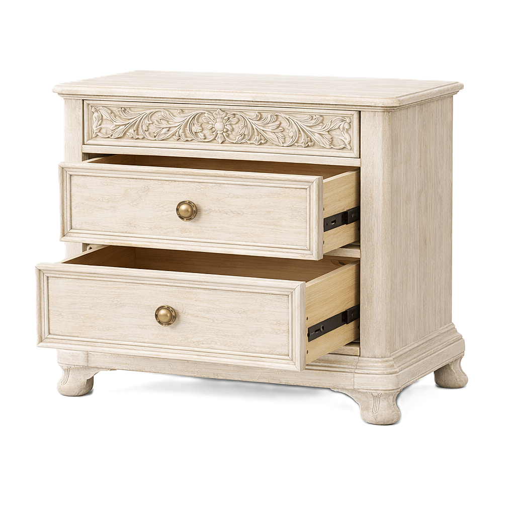 Florentia Royale™ Hand - Carved Solid Wood Platform Bed & Bedroom Collection – handcrafted solid wood furniture