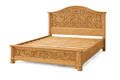 Florentia Royale™ Hand - Carved Solid Wood Platform Bed & Bedroom Collection – handcrafted solid wood furniture