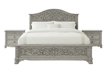 Florentia Royale™ Hand - Carved Solid Wood Platform Bed & Bedroom Collection – handcrafted solid wood furniture