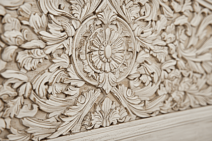 Florentia Royale™ Hand - Carved Solid Wood Platform Bed & Bedroom Collection – handcrafted solid wood furniture
