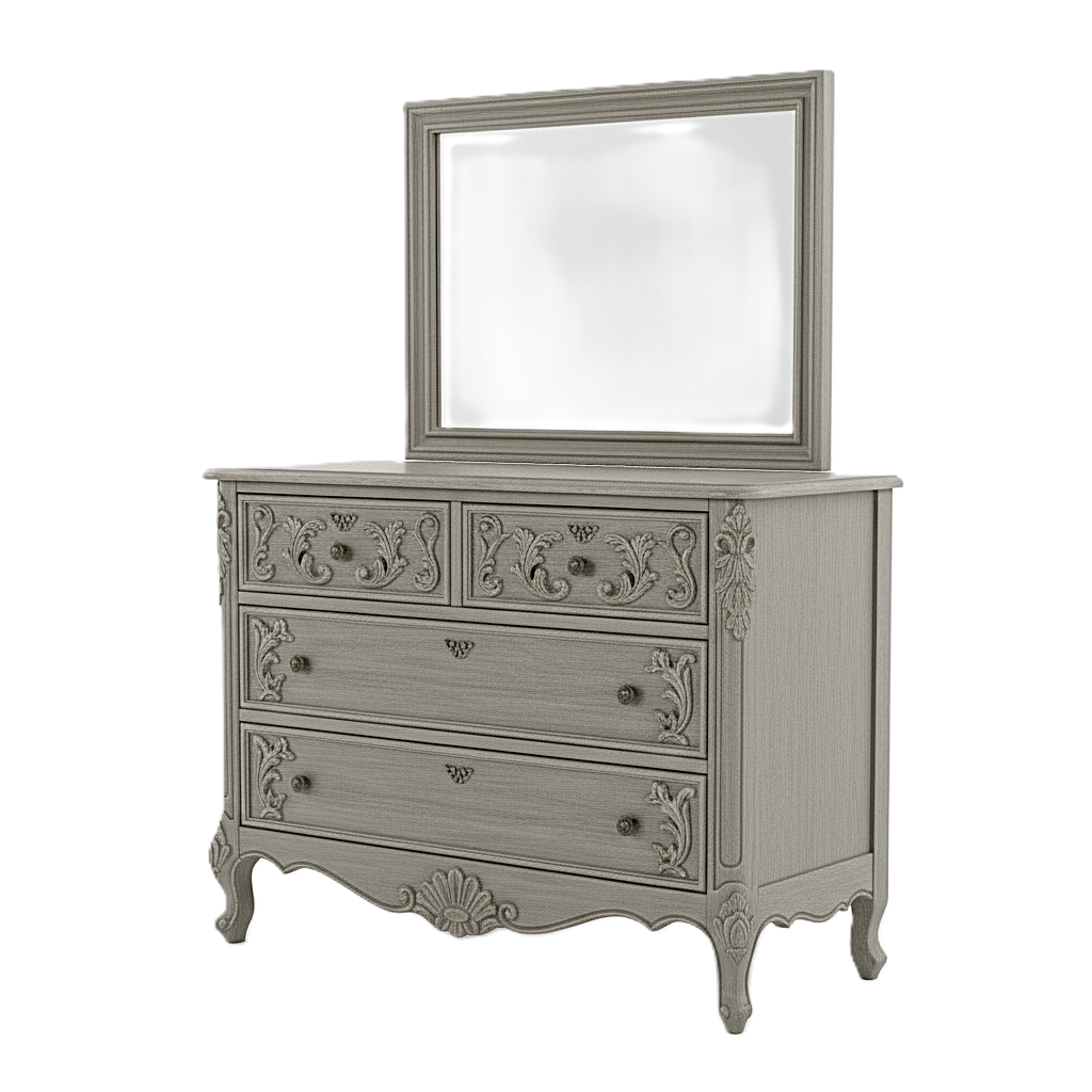 French Country Hand - Carved Solid Wood Platform Bed / Bedroom Collection – handcrafted solid wood furniture