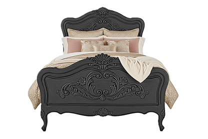 French Country Hand - Carved Solid Wood Platform Bed / Bedroom Collection – handcrafted solid wood furniture