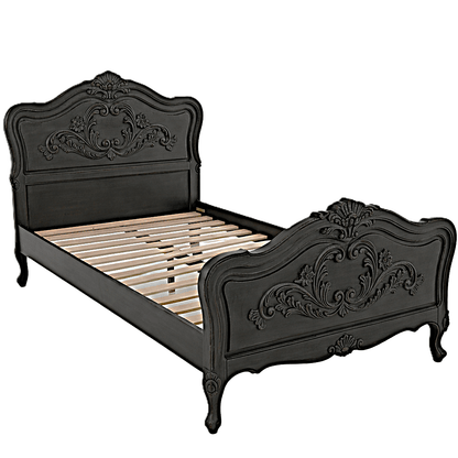 French Country Hand - Carved Solid Wood Platform Bed / Bedroom Collection – handcrafted solid wood furniture