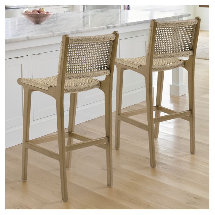 Glioe Solid Wood Low Back Bar and Counter Stool – handcrafted solid wood furniture