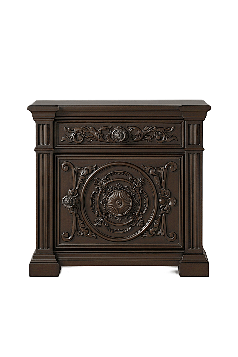 Grand Baroque Medallion™ Hand - Carved Solid Wood Platform Bed & Bedroom Collection – handcrafted solid wood furniture