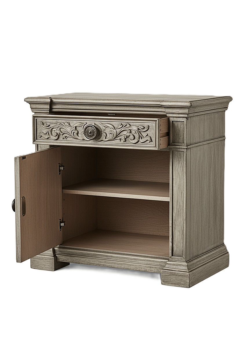 Grand Baroque Medallion™ Hand - Carved Solid Wood Platform Bed & Bedroom Collection – handcrafted solid wood furniture