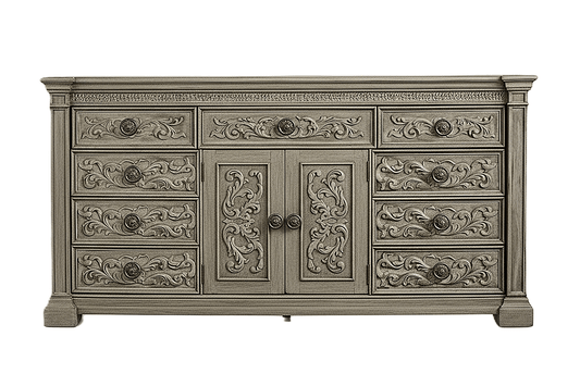 Grand Baroque Medallion™ Hand - Carved Solid Wood Platform Bed & Bedroom Collection – handcrafted solid wood furniture