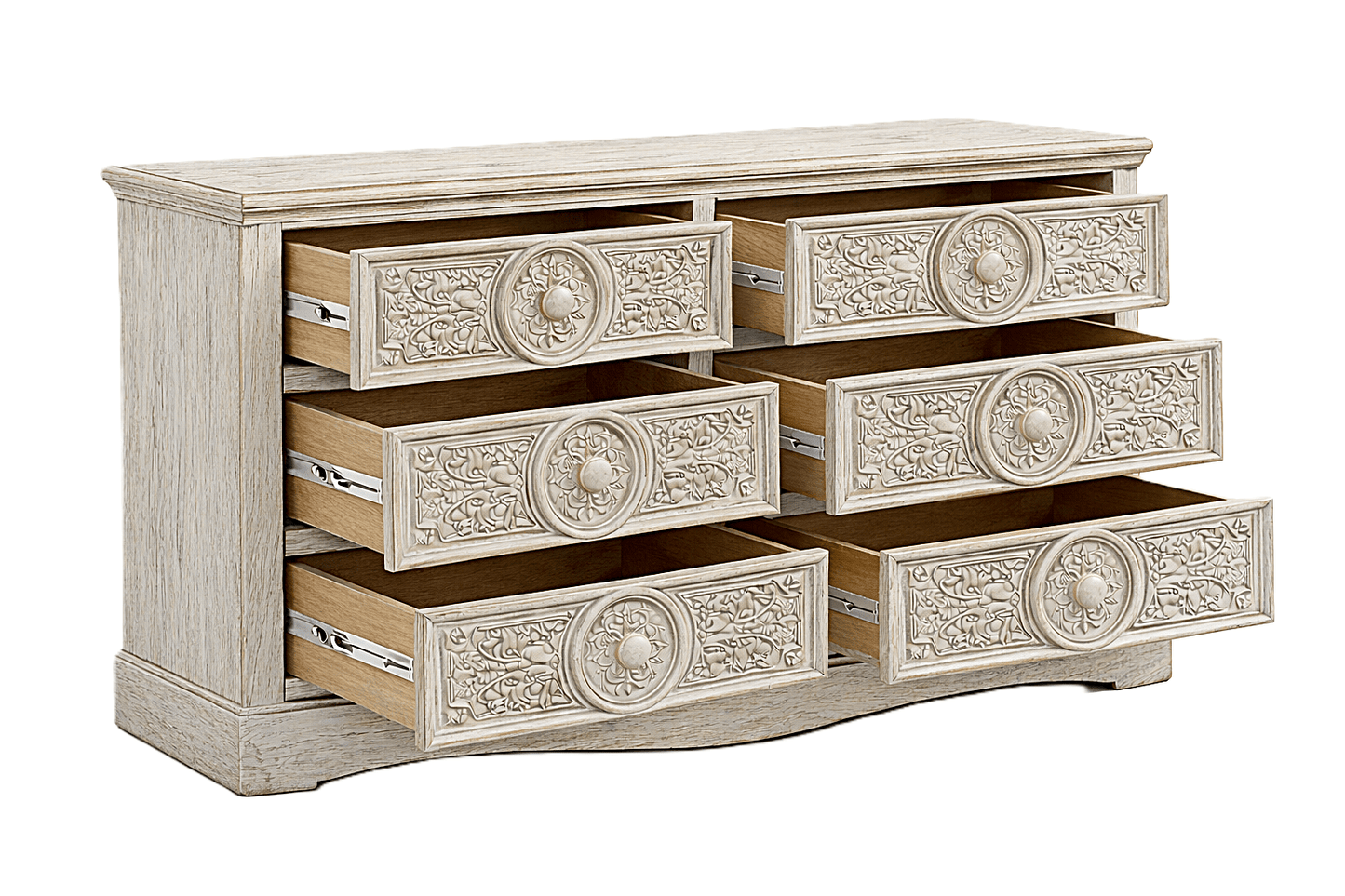 Grand Chateau™ Hand - Carved Solid Wood Platform Bed & Bedroom Collection – handcrafted solid wood furniture
