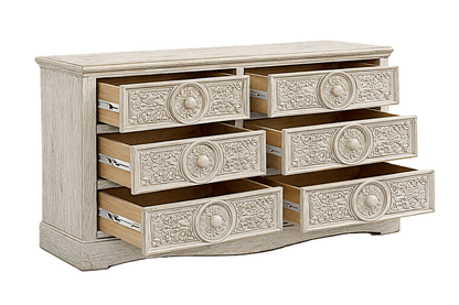 Grand Chateau™ Hand - Carved Solid Wood Platform Bed & Bedroom Collection – handcrafted solid wood furniture